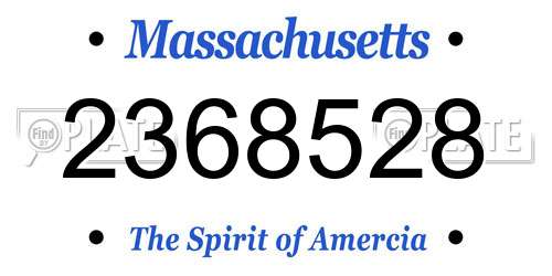 2368528 Massachusetts License Plate