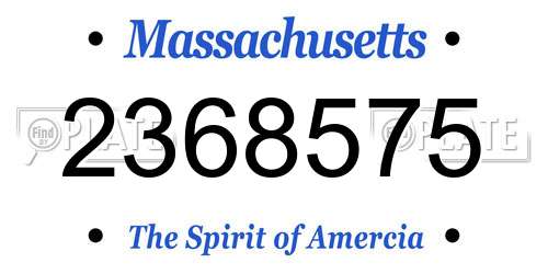 2368575 Massachusetts License Plate