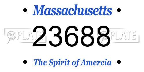 23688 Massachusetts License Plate
