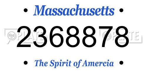 2368878 Massachusetts License Plate