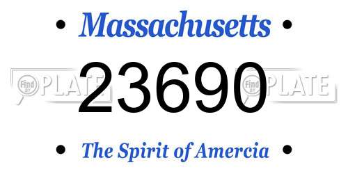 23690 Massachusetts License Plate