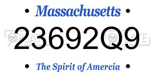 23692Q9 Massachusetts License Plate