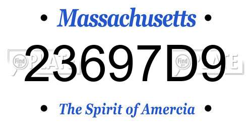 23697D9 Massachusetts License Plate