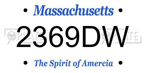 2369DW Massachusetts License Plate