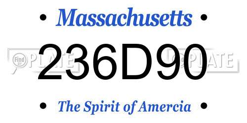 236D90 Massachusetts License Plate