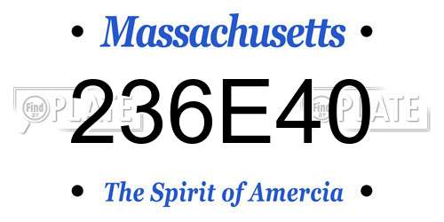 236E40 Massachusetts License Plate