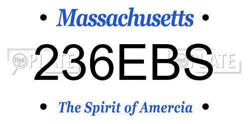 236EBS Massachusetts License Plate
