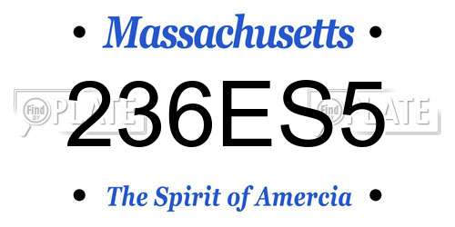 236ES5 Massachusetts License Plate