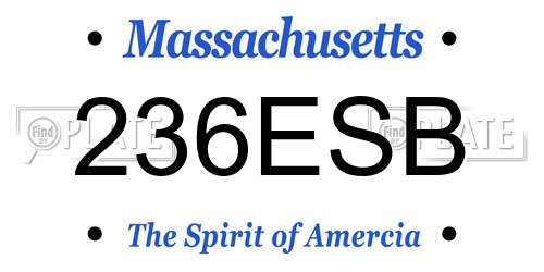 236ESB Massachusetts License Plate