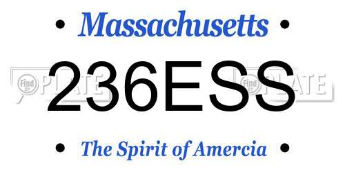 236ESS Massachusetts License Plate