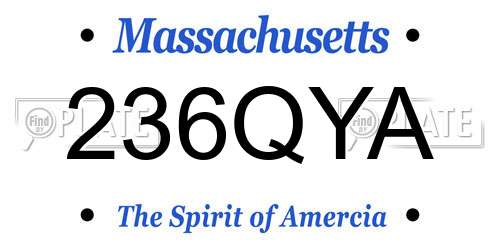 236QYA Massachusetts License Plate