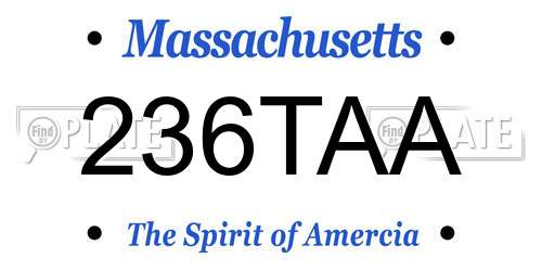 236TAA Massachusetts License Plate