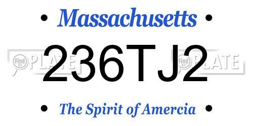 236TJ2 Massachusetts License Plate