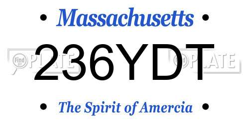 236YDT Massachusetts License Plate