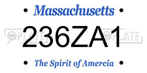 236ZA1 Massachusetts License Plate