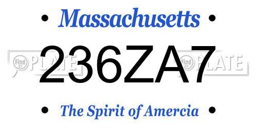 236ZA7 Massachusetts License Plate