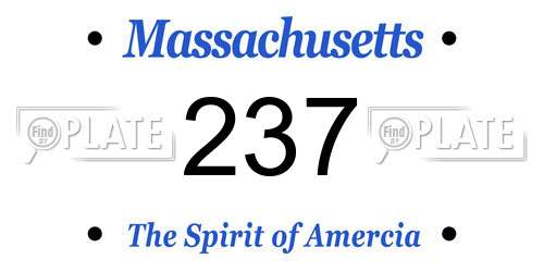 237 Massachusetts License Plate