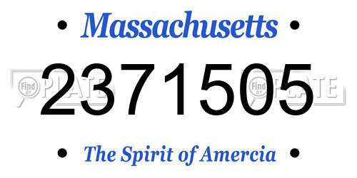 2371505 Massachusetts License Plate