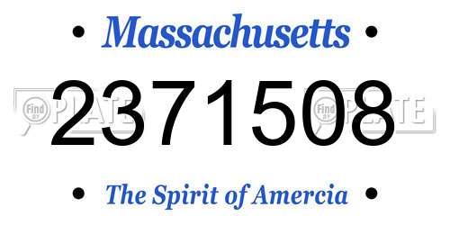 2371508 Massachusetts License Plate