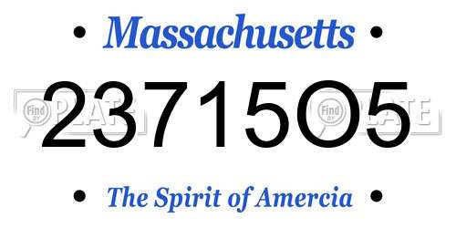23715O5 Massachusetts License Plate