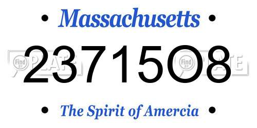 23715O8 Massachusetts License Plate