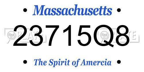 23715Q8 Massachusetts License Plate
