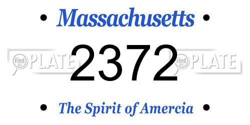 2372 Massachusetts License Plate