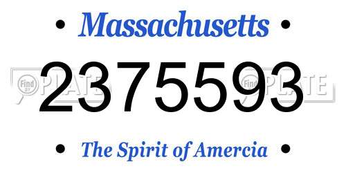 2375593 Massachusetts License Plate