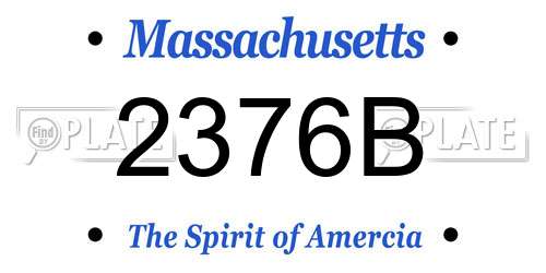 2376B Massachusetts License Plate