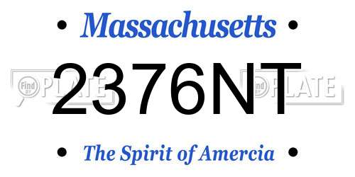 2376NT Massachusetts License Plate