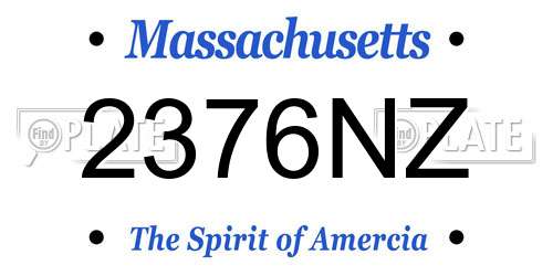 2376NZ Massachusetts License Plate