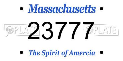 23777 Massachusetts License Plate