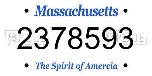 2378593 Massachusetts License Plate