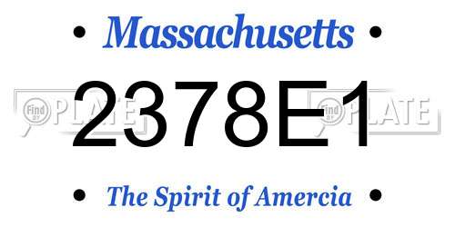 2378E1 Massachusetts License Plate