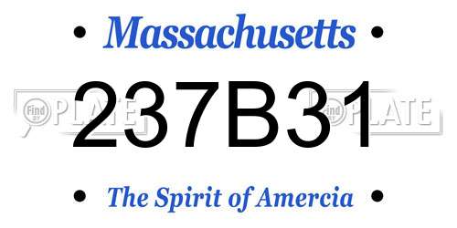 237B31 Massachusetts License Plate