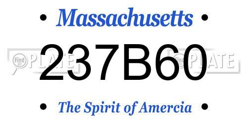 237B60 Massachusetts License Plate