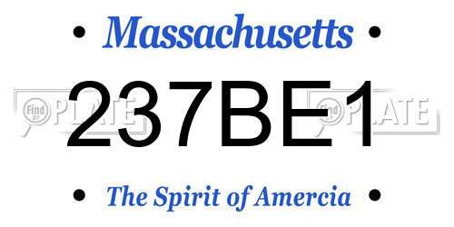 237BE1 Massachusetts License Plate
