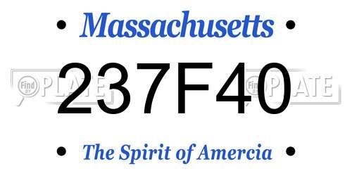 237F40 Massachusetts License Plate