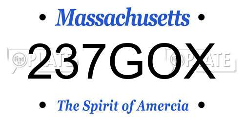 237GOX Massachusetts License Plate