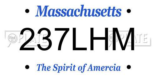 237LHM Massachusetts License Plate