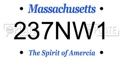 237NW1 Massachusetts License Plate