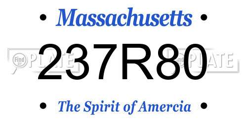 237R80 Massachusetts License Plate