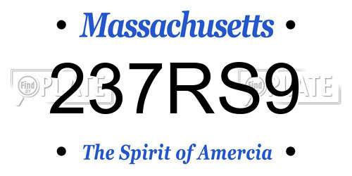 237RS9 Massachusetts License Plate