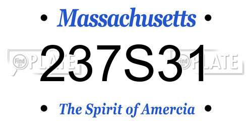 237S31 Massachusetts License Plate