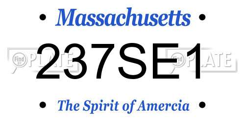 237SE1 Massachusetts License Plate