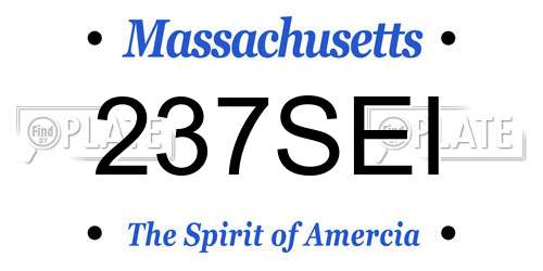 237SEI Massachusetts License Plate