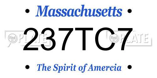 237TC7 Massachusetts License Plate