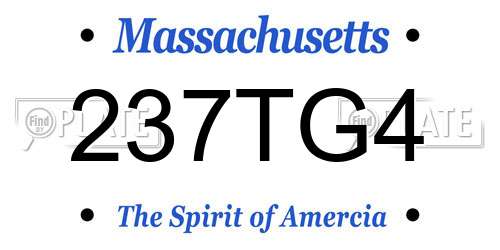 237TG4 Massachusetts License Plate