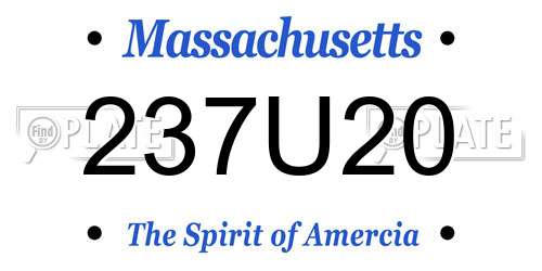 237U20 Massachusetts License Plate