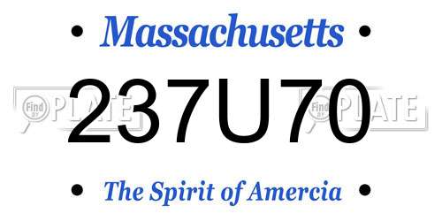 237U70 Massachusetts License Plate